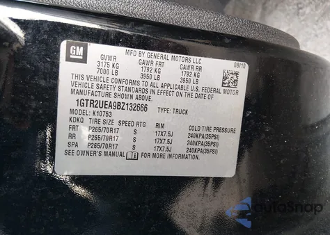 2011 GMC Sierra 1500 Sl from USA, damaged, VIN 1GTR2UEA9BZ132666